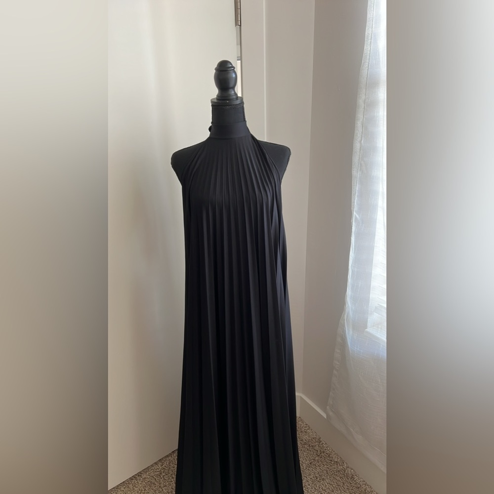 Black pleated maxi